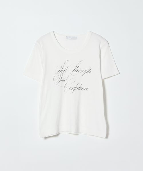 JEANASIS（ジーナシス）の「FluidロゴフライスチビTEE/672122（Tシャツ/カットソー・レディース・ホワイト/ブラック/チャコールグレー・FREE）」の14枚目の写真