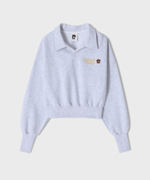 CONCEPTCOLLEGE（コンセプトカレッジ）の「ベーシックロゴカラークロップスウェットシャツ_アッシュグレー[女性用]（ポロシャツ）」