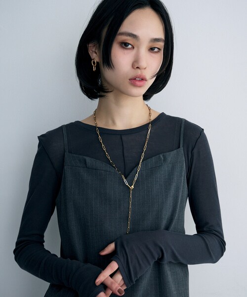 COCOSHNIK ONKITSCH(ココシュニックオンキッチュ)の「シルバー ダブルドロップニュアンスピアス GP(ピアス(両耳用)・レディース・ゴールド・00)」の7枚目の写真