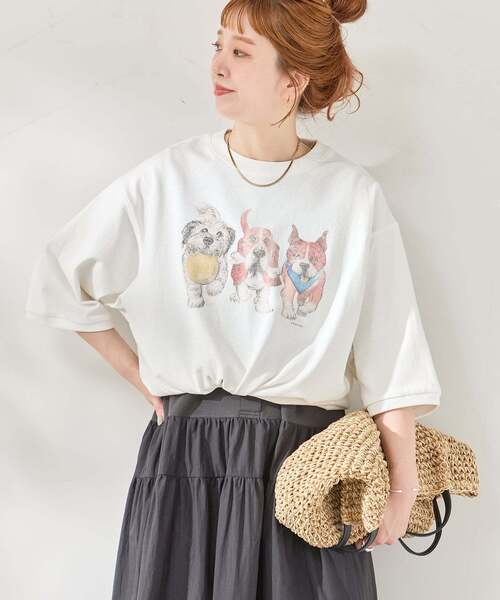 B.C STOCK(ベーセーストック)の「DOG&CAT アソート ハーフスリーブ Tシャツ(Tシャツ/カットソー・メンズ・ホワイト/ネイビー/レッド/イエロー/アイボリー・FREE)」の9枚目の写真