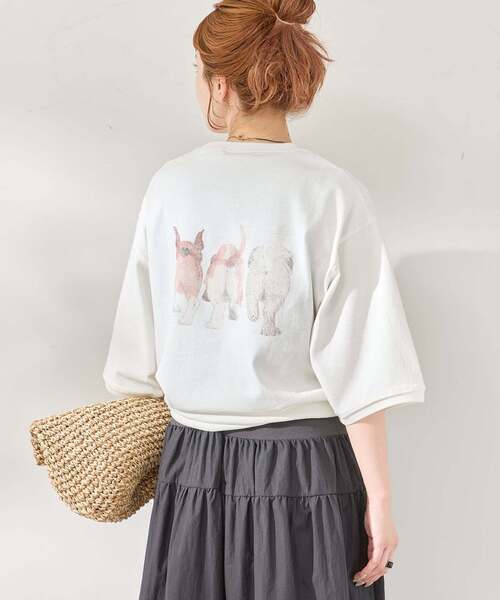 B.C STOCK(ベーセーストック)の「DOG&CAT アソート ハーフスリーブ Tシャツ(Tシャツ/カットソー・メンズ・ホワイト/ネイビー/レッド/イエロー/アイボリー・FREE)」の11枚目の写真