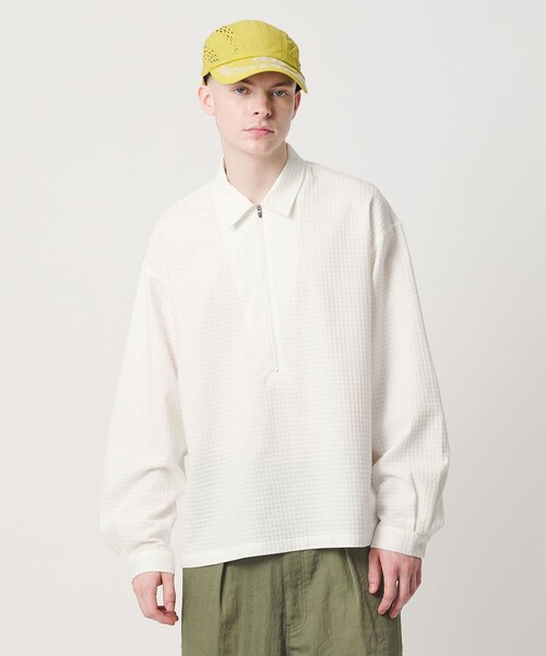 UNITED ARROWS & SONS(ユナイテッドアローズアンドサンズ)の「<UNITED ARROWS & SONS> RIP H/ZIP SHIRT/シャツ(シャツ/ブラウス・メンズ・グレー系/ホワイト・XL/L/S/M)」の2枚目の写真