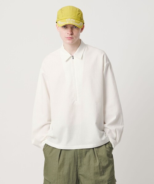 UNITED ARROWS & SONS(ユナイテッドアローズアンドサンズ)の「<UNITED ARROWS & SONS> RIP H/ZIP SHIRT/シャツ(シャツ/ブラウス・メンズ・グレー系/ホワイト・XL/L/S/M)」の3枚目の写真