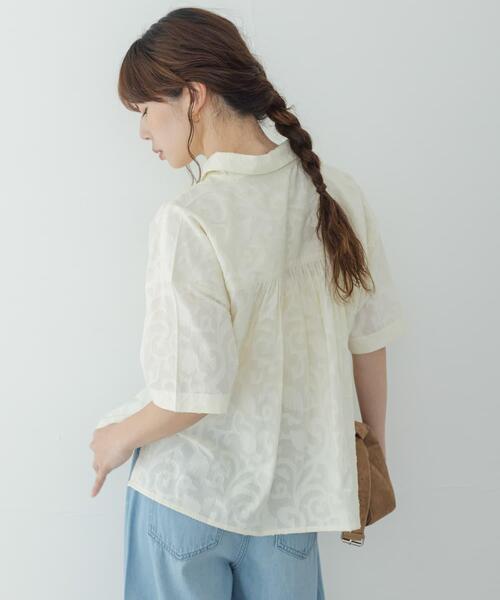 URBAN RESEARCH Sonny Label(アーバンリサーチサニーレーベル)の「ボタニカル柄コットンジャガードシャツ(シャツ/ブラウス・レディース・ブラウン/アイボリー/ブラック・FREE)」の8枚目の写真