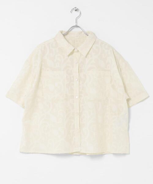 URBAN RESEARCH Sonny Label(アーバンリサーチサニーレーベル)の「ボタニカル柄コットンジャガードシャツ(シャツ/ブラウス・レディース・ブラウン/アイボリー/ブラック・FREE)」の11枚目の写真