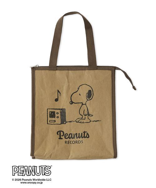 Mila Owen(ミラオーウェン)の「【PEANUTS RECORDS】保冷バッグ(エコバッグ/サブバッグ・レディース・ブラウン/ベージュ/ピンク・F)」の4枚目の写真