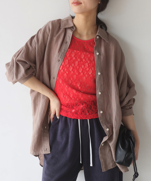 SLOBE IENA(スローブイエナ)の「《シリーズあり》カットレースタンク(Tシャツ/カットソー・レディース・レッド/ホワイト・FREE)」の14枚目の写真