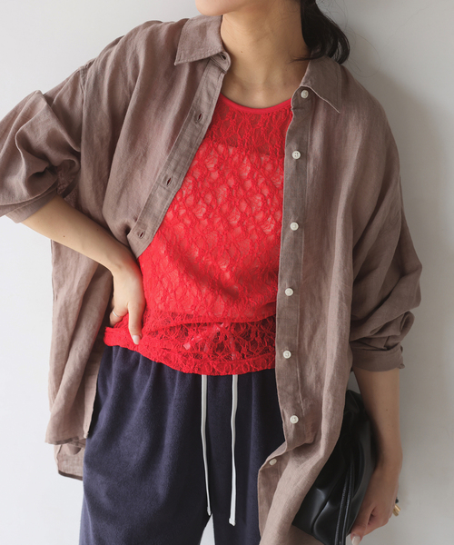 SLOBE IENA(スローブイエナ)の「《シリーズあり》カットレースタンク(Tシャツ/カットソー・レディース・レッド/ホワイト・FREE)」の15枚目の写真