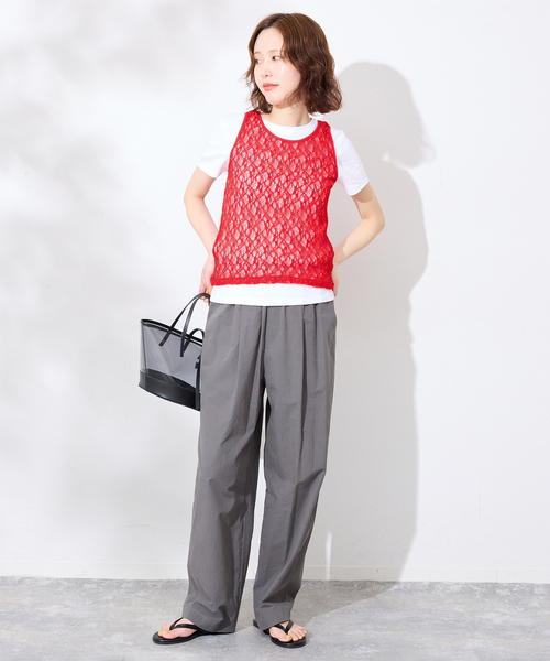 SLOBE IENA(スローブイエナ)の「《シリーズあり》カットレースタンク(Tシャツ/カットソー・レディース・レッド/ホワイト・FREE)」の16枚目の写真