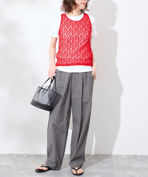 SLOBE IENA(スローブイエナ)の「《シリーズあり》カットレースタンク(Tシャツ/カットソー・レディース・レッド/ホワイト・FREE)」の17枚目の写真