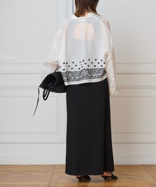 IENA LA BOUCLE(イエナラブークル)の「IENA LA BOUCLE エンブロイダリーコットンオーガンジーシャツ(シャツ/ブラウス・レディース・ホワイト・FREE)」の12枚目の写真
