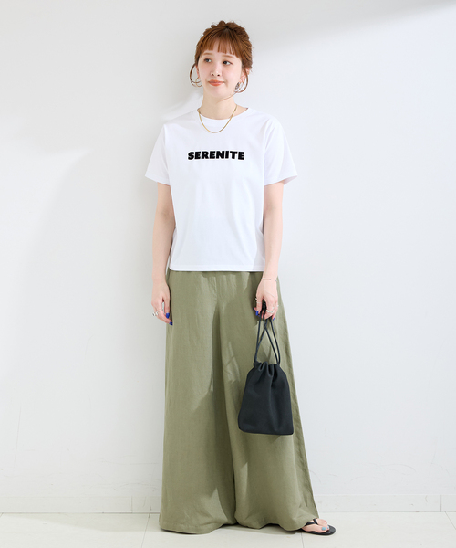 B.C STOCK(ベーセーストック)の「手洗い可 / フロッキープリントロゴTEE(Tシャツ/カットソー・レディース・ホワイト/ベージュ/ブラック系その他・FREE)」の17枚目の写真