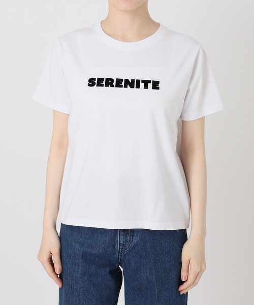 B.C STOCK(ベーセーストック)の「手洗い可 / フロッキープリントロゴTEE(Tシャツ/カットソー・レディース・ホワイト/ベージュ/ブラック系その他・FREE)」の5枚目の写真