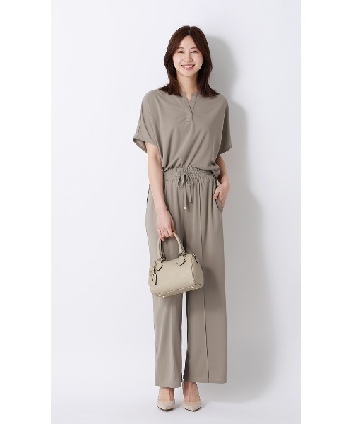 AOYAMA(アオヤマ)の「ドローコードワイドパンツ【涼】【セットアップ着用可】【裾上げ済み】(その他パンツ・レディース・グレー/ブラック・L/M/S)」の10枚目の写真