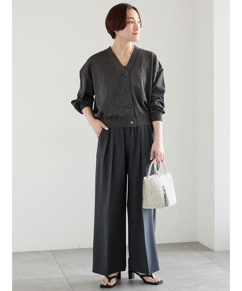 Te chichi(テチチ)の「【接触冷感/UVカット/抗菌防臭】14G綿ポリVネックカーディガン(カーディガン/ボレロ・レディース・ネイビー/ブルー/チャコールグレー/オフホワイト・F)」の13枚目の写真