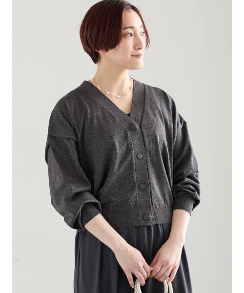 Te chichi(テチチ)の「【接触冷感/UVカット/抗菌防臭】14G綿ポリVネックカーディガン(カーディガン/ボレロ・レディース・ネイビー/ブルー/チャコールグレー/オフホワイト・F)」の14枚目の写真