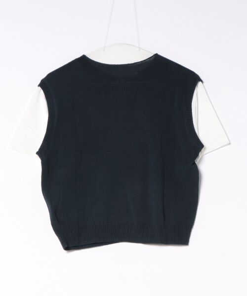 DECADE CLASSIC（ディケイド クラシック）の「DECADE CLASSIC ヘンリーネックプルオーバ（Tシャツ/カットソー・レディース・ライトベージュ/ネイビー・FREE）」の3枚目の写真