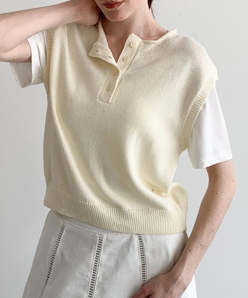 DECADE CLASSIC（ディケイド クラシック）の「DECADE CLASSIC ヘンリーネックプルオーバ（Tシャツ/カットソー・レディース・ライトベージュ/ネイビー・FREE）」の22枚目の写真