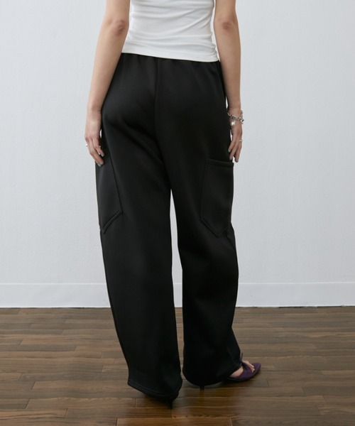 Rohwel（ローウェル）の「Curve Wide Sweat Pants / カーブワイドスウェットパンツ（スウェットパンツ・レディース・パープル/ブラック/グレー・FREE）」の6枚目の写真