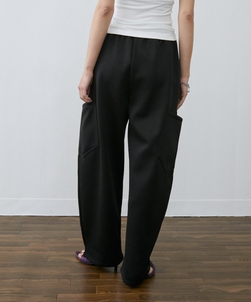 Rohwel（ローウェル）の「Curve Wide Sweat Pants / カーブワイドスウェットパンツ（スウェットパンツ・レディース・パープル/ブラック/グレー・FREE）」の7枚目の写真