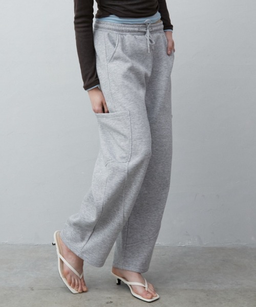 Rohwel（ローウェル）の「Curve Wide Sweat Pants / カーブワイドスウェットパンツ（スウェットパンツ・レディース・パープル/ブラック/グレー・FREE）」の14枚目の写真