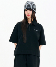 女性 半ジップ 5部 Tシャツ-FBRG5862D03