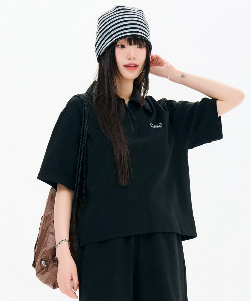 CHASECULT（チェイスカルト）の「女性 半ジップ 5部 Tシャツ-FBRG5862D03（Tシャツ/カットソー・レディース・ブラック・85/90）」の5枚目の写真