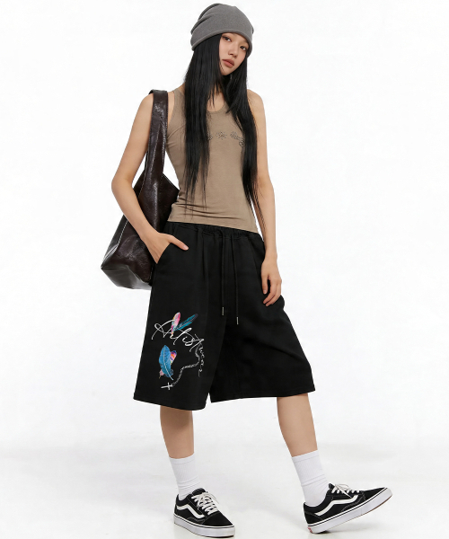 ARTISTWEAR（アーティストウェア）の「[ATW] フェザークロスバミューダパンツ - 2COLOR（その他パンツ・レディース・グレー/ブラック・MEDIUM/LARGE/X-LARGE/4XL）」の7枚目の写真