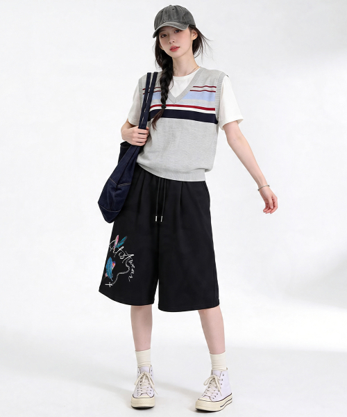 ARTISTWEAR（アーティストウェア）の「[ATW] フェザークロスバミューダパンツ - 2COLOR（その他パンツ・レディース・グレー/ブラック・MEDIUM/LARGE/X-LARGE/4XL）」の8枚目の写真