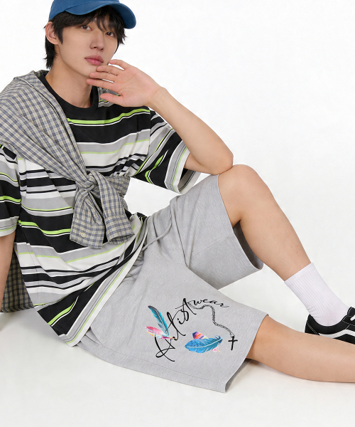 ARTISTWEAR（アーティストウェア）の「[ATW] フェザークロスバミューダパンツ - 2COLOR（その他パンツ・レディース・グレー/ブラック・MEDIUM/LARGE/X-LARGE/4XL）」の9枚目の写真