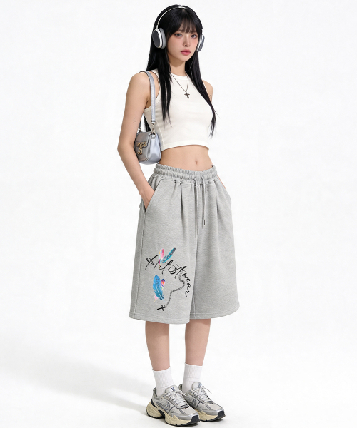 ARTISTWEAR（アーティストウェア）の「[ATW] フェザークロスバミューダパンツ - 2COLOR（その他パンツ・レディース・グレー/ブラック・MEDIUM/LARGE/X-LARGE/4XL）」の11枚目の写真