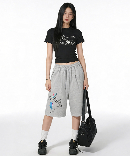 ARTISTWEAR（アーティストウェア）の「[ATW] フェザークロスバミューダパンツ - 2COLOR（その他パンツ・レディース・グレー/ブラック・MEDIUM/LARGE/X-LARGE/4XL）」の12枚目の写真