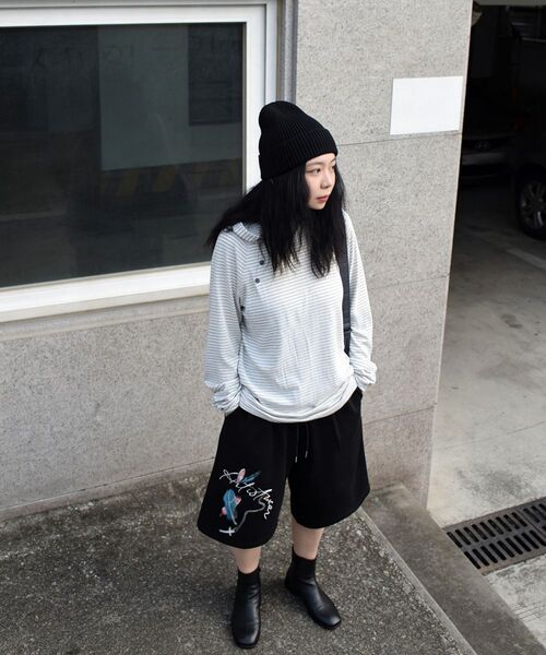 ARTISTWEAR（アーティストウェア）の「[ATW] フェザークロスバミューダパンツ - 2COLOR（その他パンツ・レディース・グレー/ブラック・MEDIUM/LARGE/X-LARGE/4XL）」の15枚目の写真