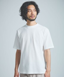 ABAHOUSE GRAY | 【凹凸編み】リンクス ブロック 半袖Tシャツ(Tシャツ/カットソー)