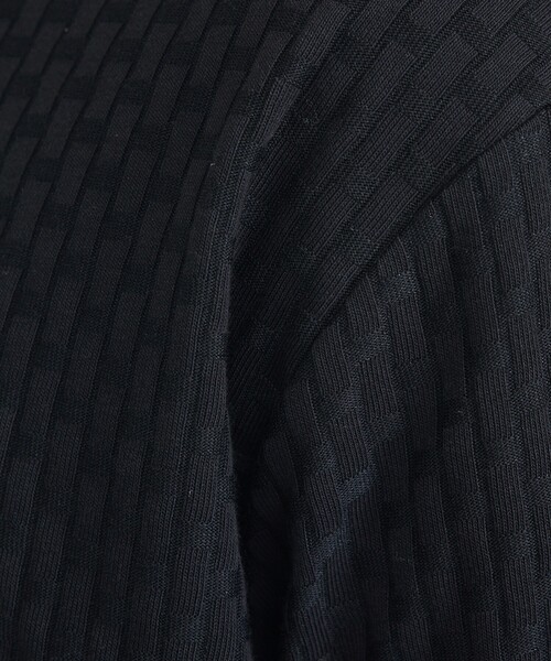 ABAHOUSE GRAY(アバハウスグレイ)の「【凹凸編み】リンクス ブロック 半袖Tシャツ(Tシャツ/カットソー・メンズ・ブラック/グレイッシュベージュ/ホワイト/グレイッシュブルー・44/48/46)」の10枚目の写真