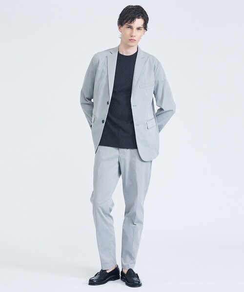 ABAHOUSE GRAY(アバハウスグレイ)の「【凹凸編み】リンクス ブロック 半袖Tシャツ(Tシャツ/カットソー・メンズ・ブラック/グレイッシュベージュ/ホワイト/グレイッシュブルー・44/48/46)」の11枚目の写真