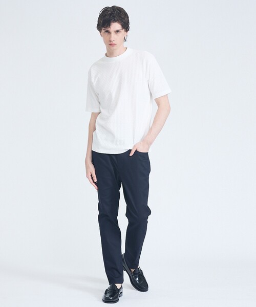 ABAHOUSE GRAY(アバハウスグレイ)の「【凹凸編み】リンクス ブロック 半袖Tシャツ(Tシャツ/カットソー・メンズ・ブラック/グレイッシュベージュ/ホワイト/グレイッシュブルー・44/48/46)」の15枚目の写真