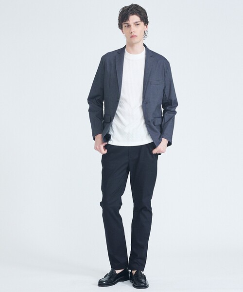 ABAHOUSE GRAY(アバハウスグレイ)の「【凹凸編み】リンクス ブロック 半袖Tシャツ(Tシャツ/カットソー・メンズ・ブラック/グレイッシュベージュ/ホワイト/グレイッシュブルー・44/48/46)」の16枚目の写真