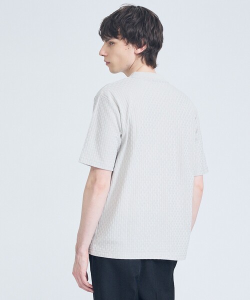 ABAHOUSE GRAY(アバハウスグレイ)の「【凹凸編み】リンクス ブロック 半袖Tシャツ(Tシャツ/カットソー・メンズ・ブラック/グレイッシュベージュ/ホワイト/グレイッシュブルー・44/48/46)」の20枚目の写真