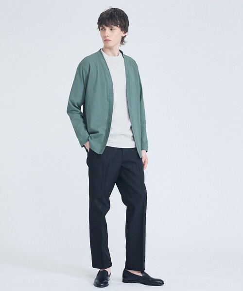 ABAHOUSE GRAY(アバハウスグレイ)の「【凹凸編み】リンクス ブロック 半袖Tシャツ(Tシャツ/カットソー・メンズ・ブラック/グレイッシュベージュ/ホワイト/グレイッシュブルー・44/48/46)」の22枚目の写真