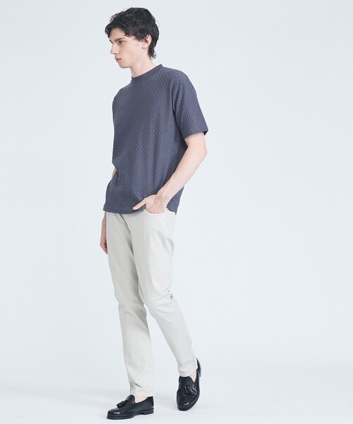 ABAHOUSE GRAY(アバハウスグレイ)の「【チェック柄】リンクス ブロック 半袖Tシャツ(Tシャツ/カットソー・メンズ・ブラック/グレイッシュベージュ/ホワイト/グレイッシュブルー・44/48/46)」の18枚目の写真