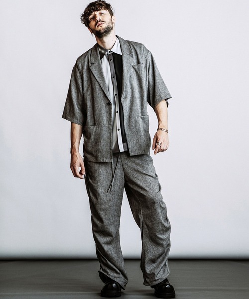 NO ID.(ノーアイディ)の「【NO ID.】Drawstring Half Sleeve 1B Jacket / ドローストリングス ハーフスリーブ 1B ジャケット(テーラードジャケット・メンズ・ダークグレー/グレー/ブラック・ONE SIZE)」の14枚目の写真
