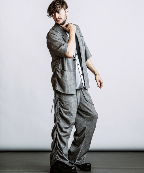 NO ID.(ノーアイディ)の「【NO ID.】Drawstring Half Sleeve 1B Jacket / ドローストリングス ハーフスリーブ 1B ジャケット(テーラードジャケット・メンズ・ダークグレー/グレー/ブラック・ONE SIZE)」の15枚目の写真
