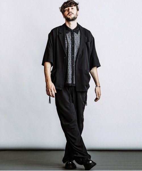NO ID.(ノーアイディ)の「【NO ID.】Drawstring Half Sleeve 1B Jacket / ドローストリングス ハーフスリーブ 1B ジャケット(テーラードジャケット・メンズ・ダークグレー/グレー/ブラック・ONE SIZE)」の9枚目の写真