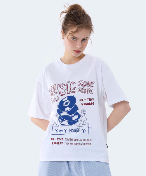 YOSEMITE(ヨセミティ)の「ミュージックポッププリント半袖Tシャツホワイト YT-3Y18(Tシャツ/カットソー・レディース・ホワイト・MEDIUM/LARGE/X-LARGE)」の2枚目の写真