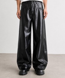 セール】【LURAKU】Leather Wide Pants / レザーワイドパンツ（その他