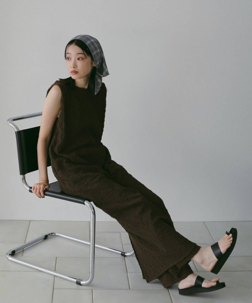 anuke(アンヌーク)の「Sleeveless Shirring Onepiece(ワンピース・レディース・ブラウン/ライトグリーン/ブラック・36inch/38inch)」の8枚目の写真