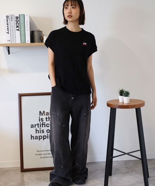 The Endless Summer(エンドレスサマー)の「TES COMFORTABLE PILE FRENCH SLEEVE / Tシャツ(Tシャツ/カットソー・レディース・ネイビー/ブラック/グレー・FREE)」の5枚目の写真