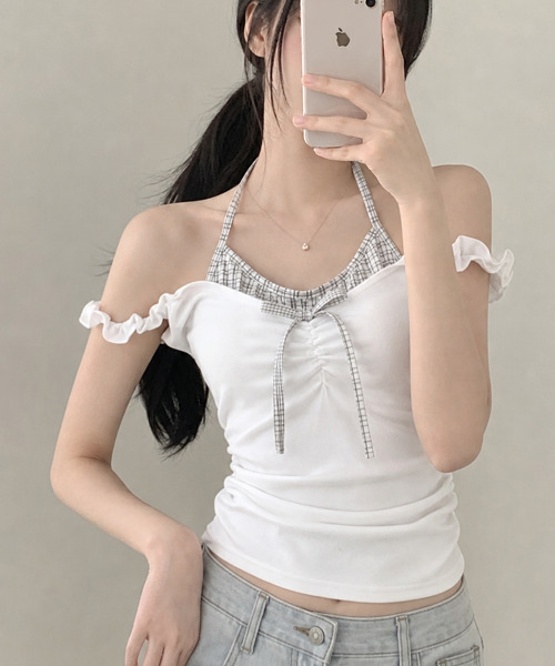 VIVID LADY(ビビッドレディー)の「インナードッキング オフショルトップス(Tシャツ/カットソー・レディース・チャコールグレー/グレー/アイボリー・FREE)」の14枚目の写真