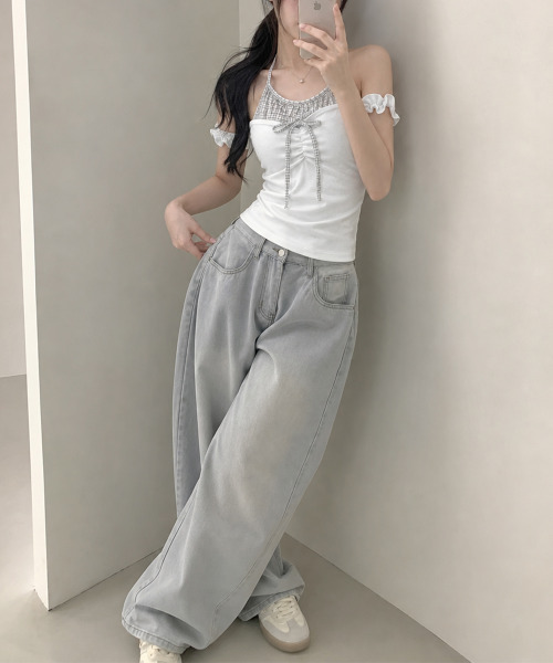 VIVID LADY(ビビッドレディー)の「インナードッキング オフショルトップス(Tシャツ/カットソー・レディース・チャコールグレー/グレー/アイボリー・FREE)」の17枚目の写真
